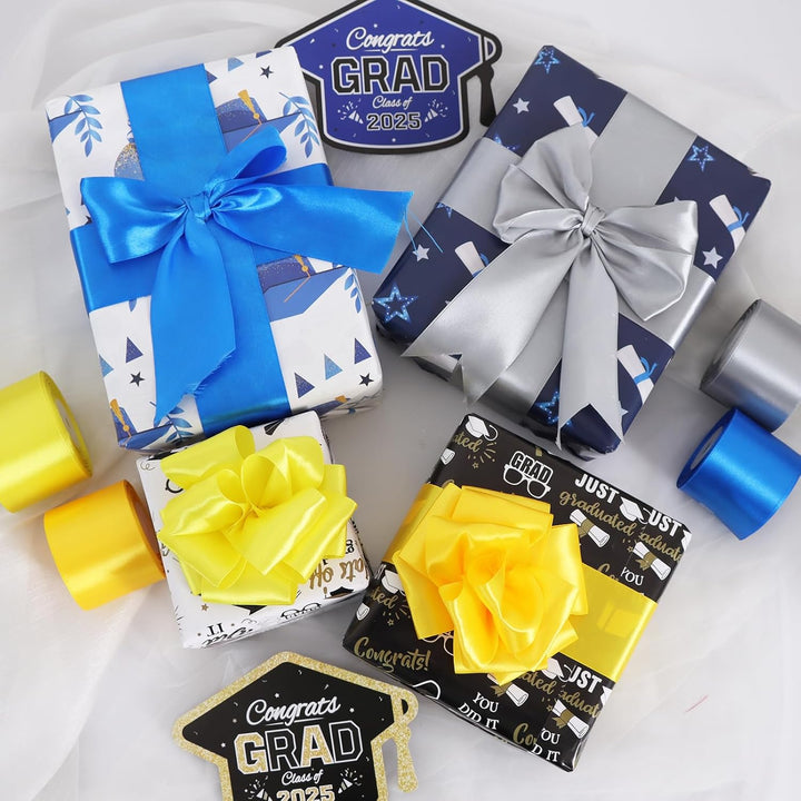 1-1/2 Inch (40mm) x 100 Yards Royal Blue Wide Satin Ribbon Solid Fabric Ribbon for Gift Wrapping Chair Sash Valentine's Day Wedding Birthday Party Decoration Hair Floral Craft Sewing - Just Closeouts Canada Inc.