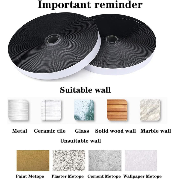 1 Inch x 26 Feet Heavy Duty Hook and Loop Tape Roll - Industrial Strength Self - Adhesive Sticky Back Fastener Strips for Home, Office, Car, DIY Crafts, Carpets, Mosquito Nets & Indoor/Outdoor Use - Just Closeouts Canada Inc.