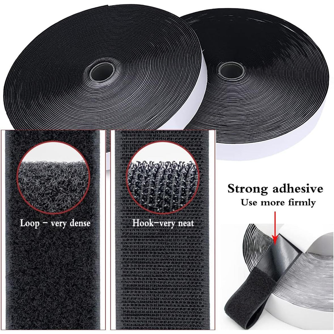 1 Inch x 26 Feet Heavy Duty Hook and Loop Tape Roll - Industrial Strength Self - Adhesive Sticky Back Fastener Strips for Home, Office, Car, DIY Crafts, Carpets, Mosquito Nets & Indoor/Outdoor Use - Just Closeouts Canada Inc.