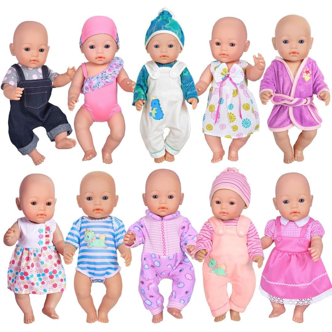 10 Assorted Baby Doll Outfits for 15–17 Inch Dolls – Set 2 - Just Closeouts Canada Inc.