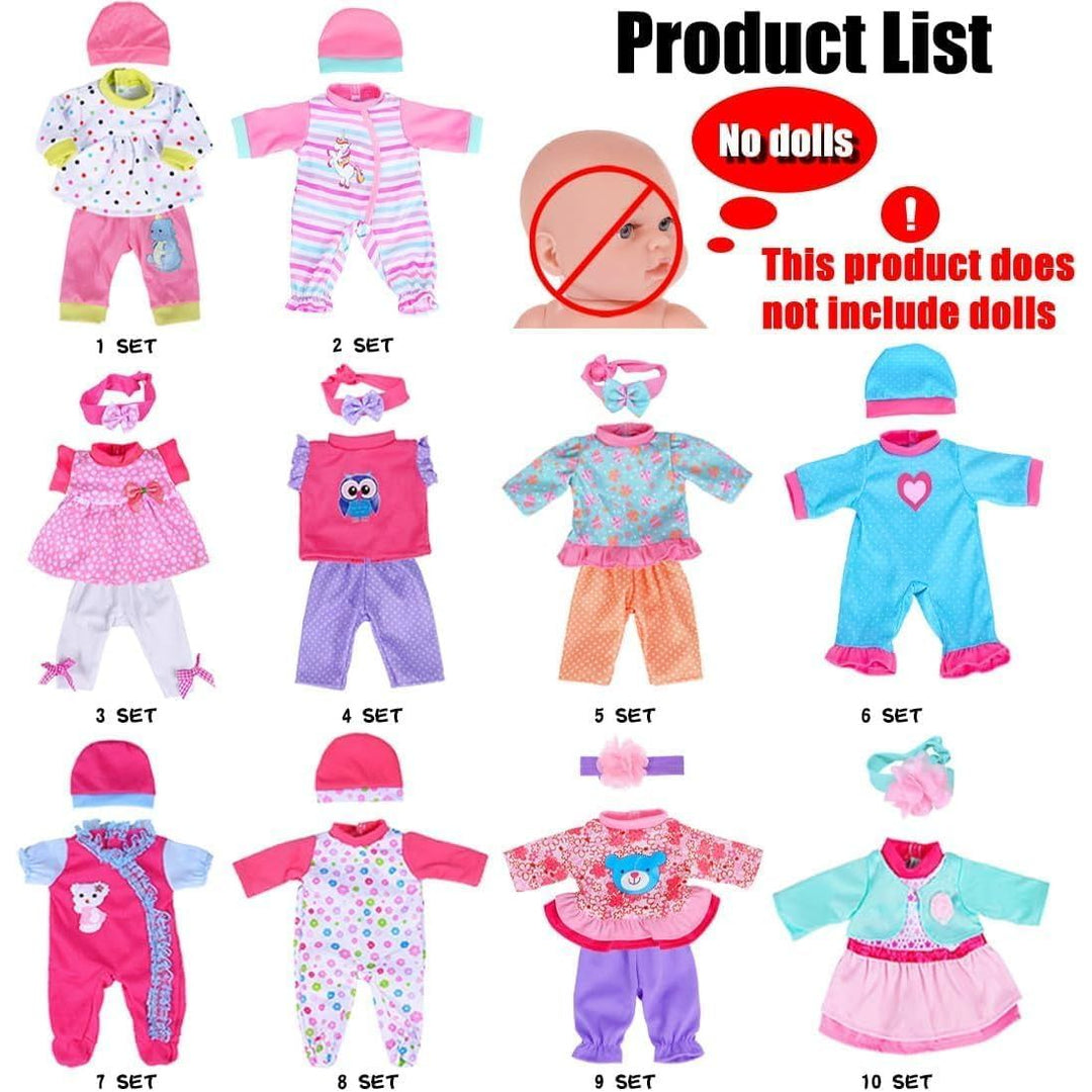 10 Baby Doll Outfits with Accessories – 10–14 Inch Dolls - Just Closeouts Canada Inc.