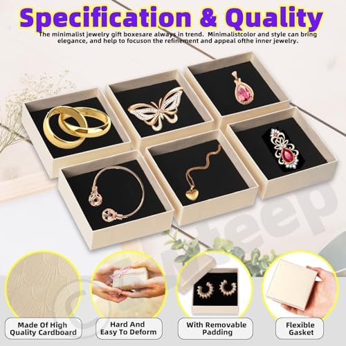 10 Beige Jewelry Gift Boxes with Ribbon and Scissors - Just Closeouts Canada Inc.X0043BX519
