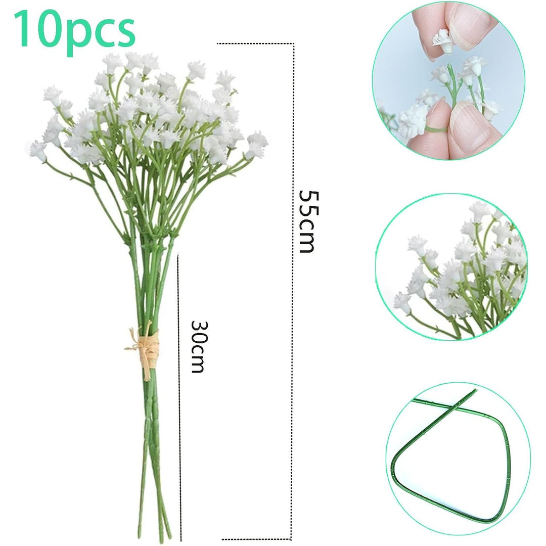 10 Bundles White Artificial Baby's Breath Flowers, 21.7-Inch Stems - Just Closeouts Canada Inc.