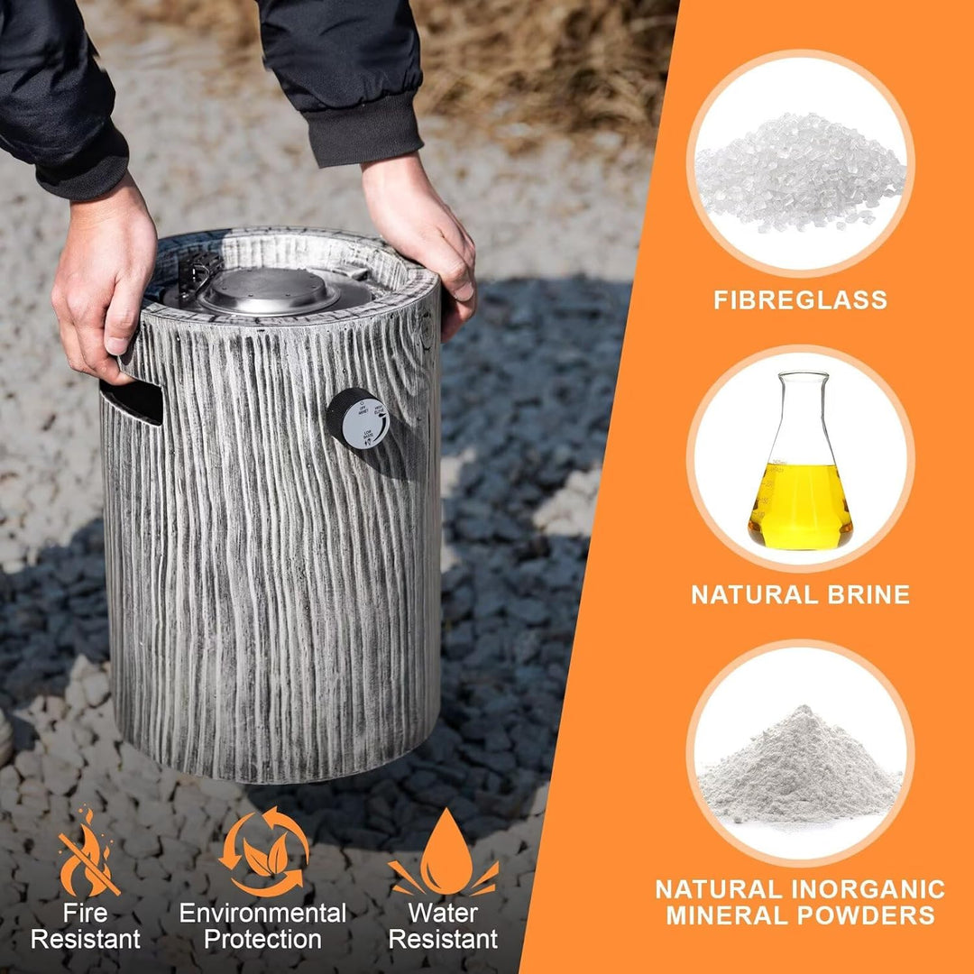 10 Inch Propane Fire Pit Round Base, 10,000 BTU Outdoor Propane Fire Pit with Lava Rocks, Fire Water Resistant Anti - Freezing Composite Materials, CSA Certified Fire Pit for Patio, Garden - Just Closeouts Canada Inc.