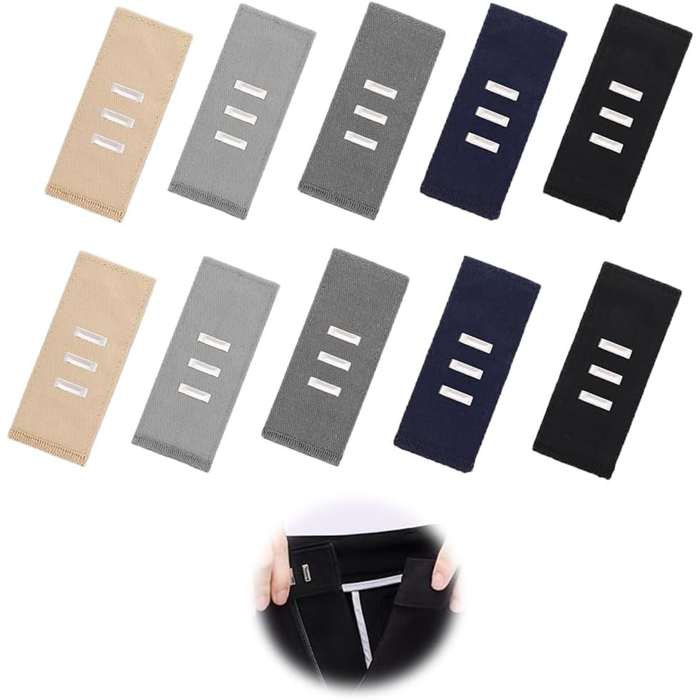 10-Piece Adjustable Trouser Waist Extenders, Assorted Colours - Just Closeouts Canada Inc.