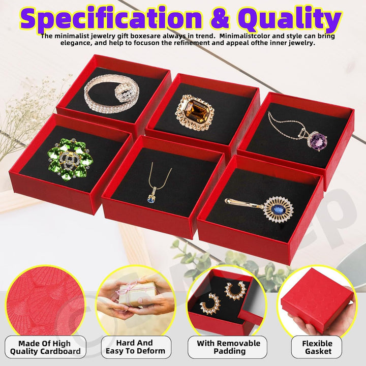 10 Red Jewelry Gift Boxes with Ribbon and Scissors - Just Closeouts Canada Inc.X0043BZOOZ