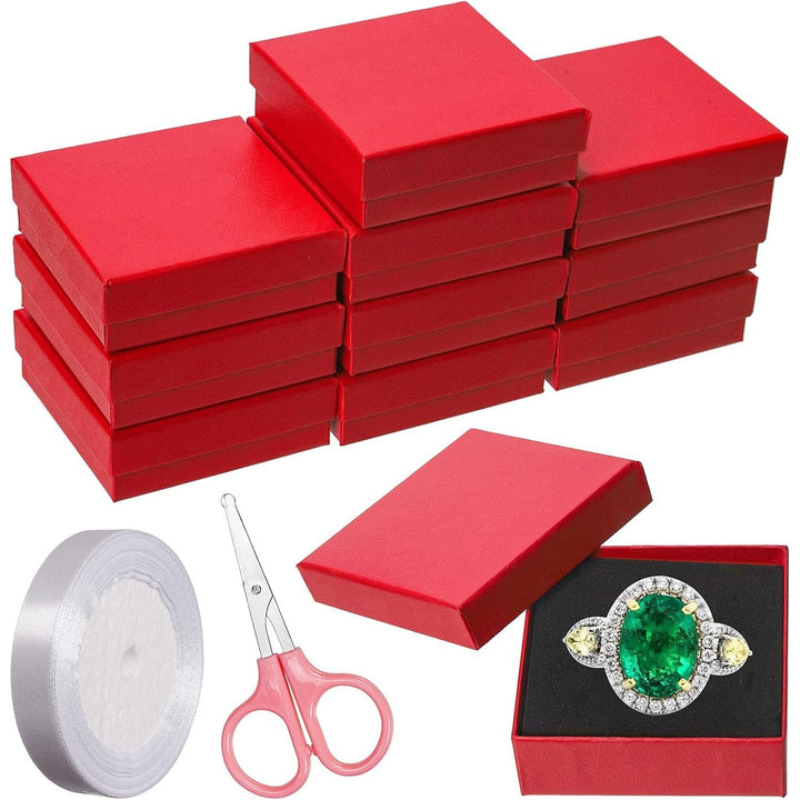 10 Red Jewelry Gift Boxes with Ribbon and Scissors - Just Closeouts Canada Inc.X0043BZOOZ