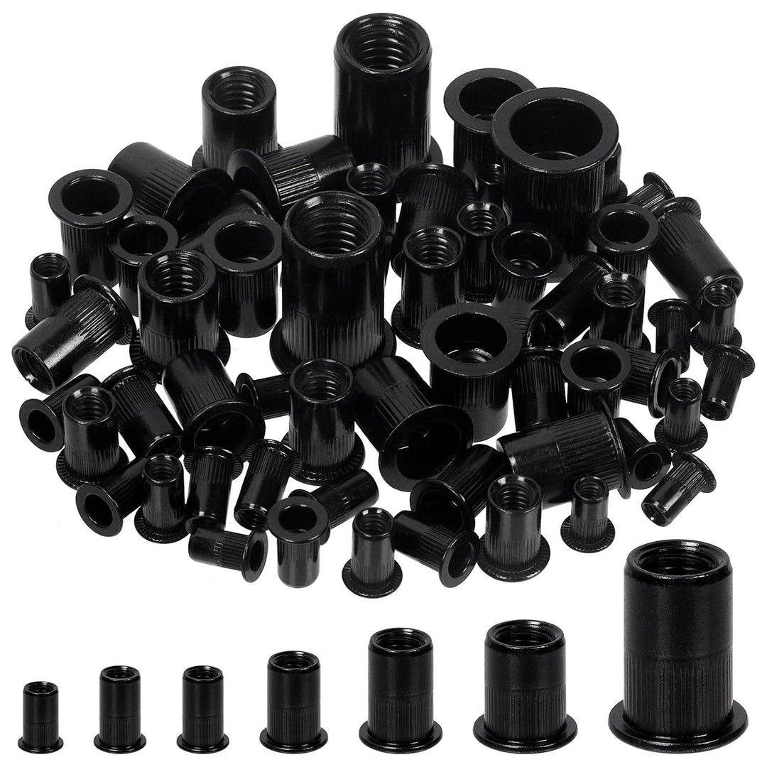 100 Black Zinc-Plated 1/4-20 UNC Flat Head Rivet Nuts - Just Closeouts Canada Inc.