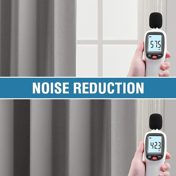 100% Blackout Curtains for Bedroom Thermal Insulated Blackout Curtains 63 inch Length Heat and Full Light Blocking Curtains for Living Room with Black Liner 2 Panels Set, Dove Gray - Just Closeouts Canada Inc.