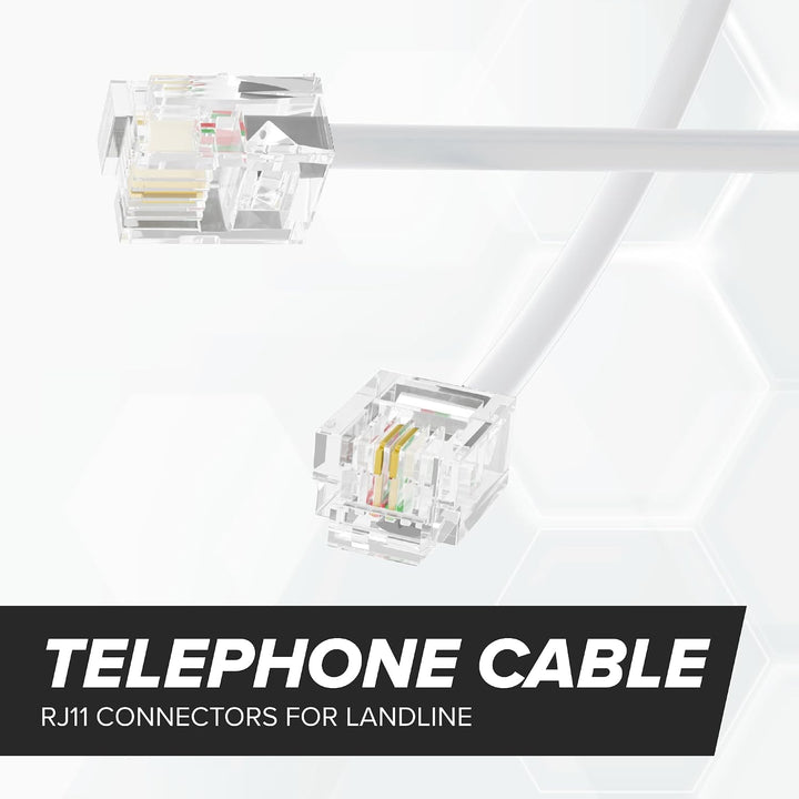 100 ft White Two-Conductor RJ11 Telephone Line Cable - Just Closeouts Canada Inc.
