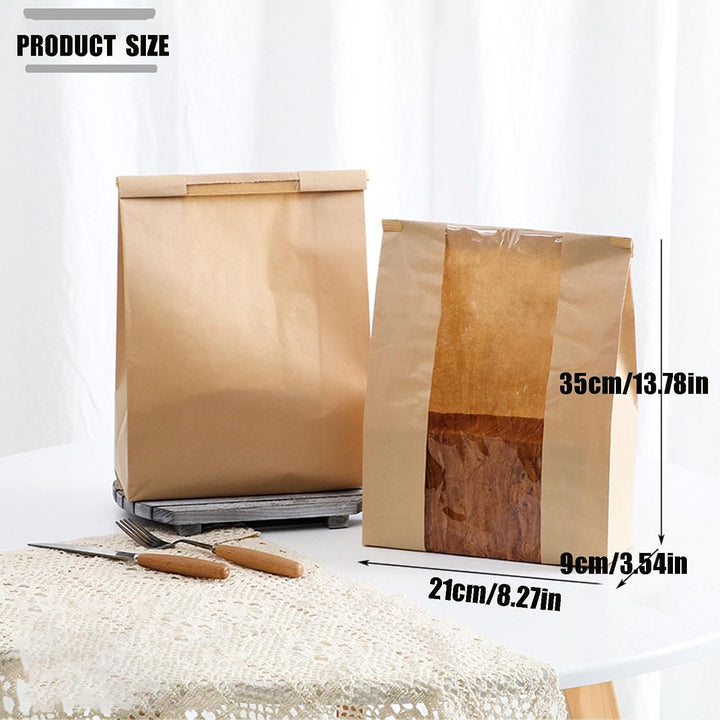 100 Kraft Bread Bags with Windows and Tin Ties, 13.7 × 8.2 × 3.5 In. - Just Closeouts Canada Inc.