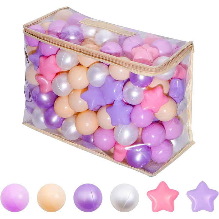 100 Pastel Star and Round Ball Pit Balls, 2.15 in - Just Closeouts Canada Inc.