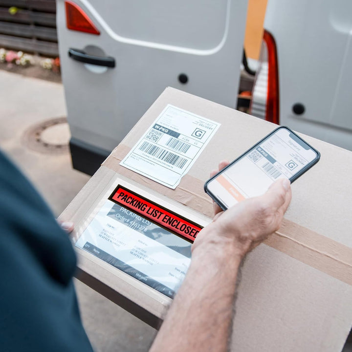 1000 Pcs Packing List Envelopes 4.5" x 5.5", Clear Adhesive Invoice Packing Slip Envelope Pouches Shipping Label Sleeves Top Loading Packing List Enclosed Bags for Mailing - Just Closeouts Canada Inc.