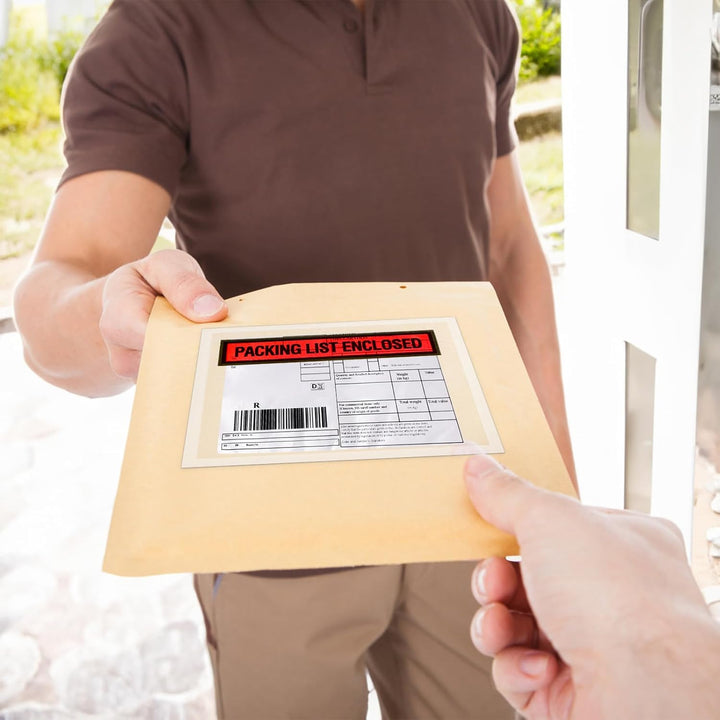 1000 Pcs Packing List Envelopes 4.5" x 5.5", Clear Adhesive Invoice Packing Slip Envelope Pouches Shipping Label Sleeves Top Loading Packing List Enclosed Bags for Mailing - Just Closeouts Canada Inc.