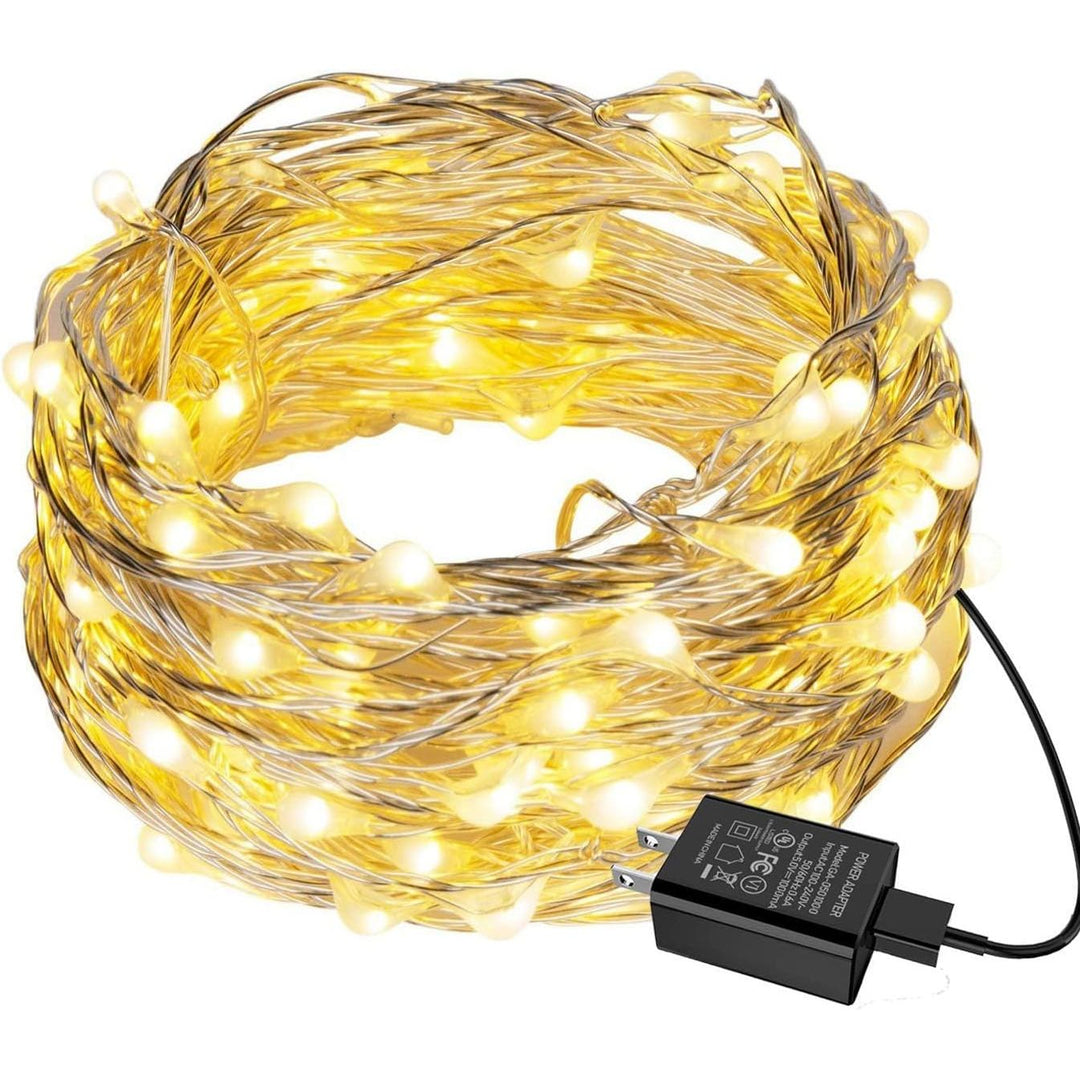 100LED 33ft Waterproof Decorative String Lights, Firefly Lights with UL Power Adapter for Bedroom Home Garden Wedding Party Indoor Outdoor Decorations (Warm White) - Just Closeouts Canada Inc.