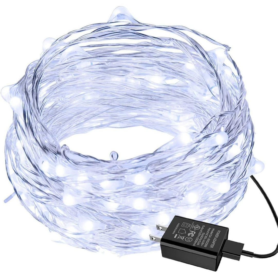 100LED 33ft White String Lights, Plug - in Waterproof Decorative Fairy Lights, Firefly Lights with UL Power Adapter for Bedroom Home Garden Wedding Party Indoor Outdoor Decorations - Just Closeouts Canada Inc.