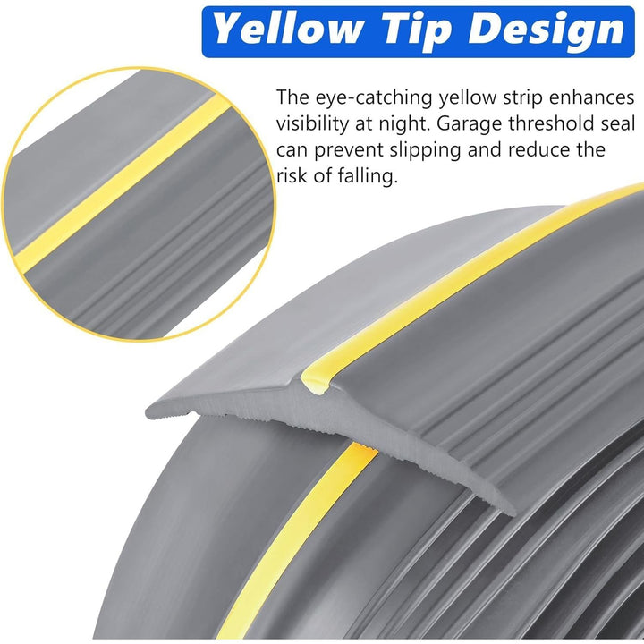 10FT Garage Door Bottom Threshold Seal Strip with 300ml Black Adhesive/Sealant, Universal Rubber DIY Bottom Floor Threshold Seal, Weatherproofing Weather Stripping Replacement (3.05M, Grey) - Just Closeouts Canada Inc.