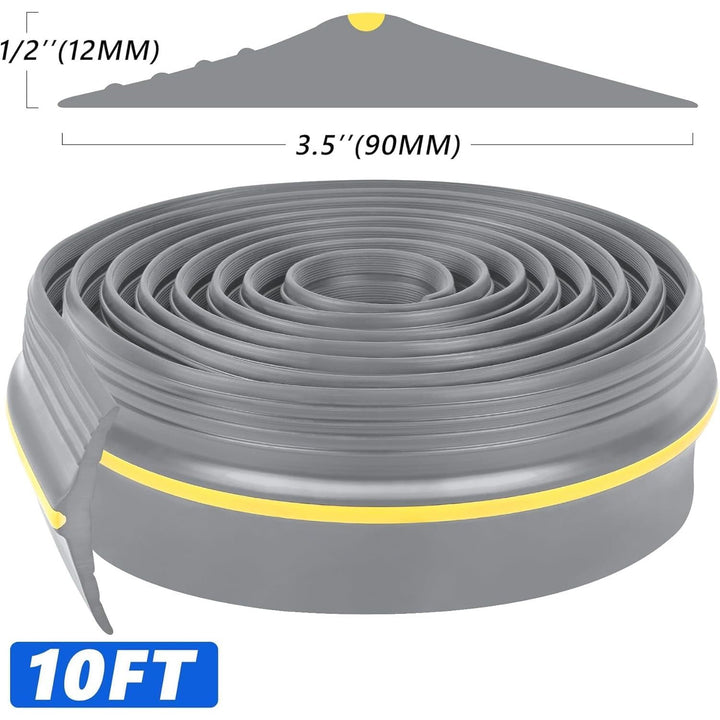10FT Garage Door Bottom Threshold Seal Strip with 300ml Black Adhesive/Sealant, Universal Rubber DIY Bottom Floor Threshold Seal, Weatherproofing Weather Stripping Replacement (3.05M, Grey) - Just Closeouts Canada Inc.