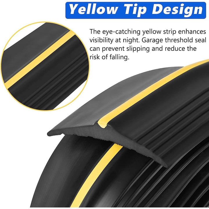 10FT Garage Door Bottom Threshold Seal Strip with 300ml Black Adhesive/Sealant, Universal Rubber DIY Bottom Floor Threshold Seal, Weatherproofing Weather Stripping Replacement (Black) - Just Closeouts Canada Inc.