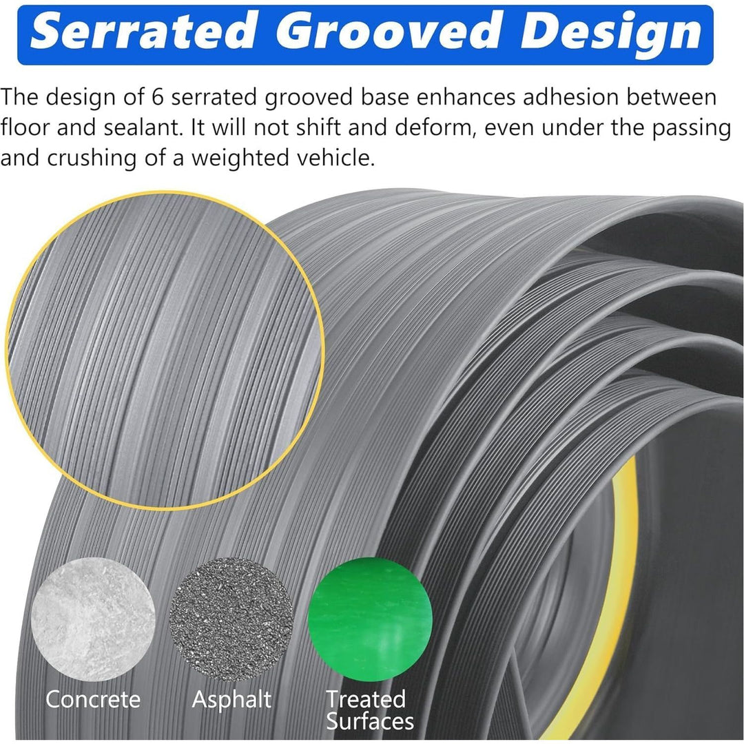 10FT Garage Door Bottom Threshold Seal Strip with 300ml Black Adhesive/Sealant, Universal Rubber DIY Bottom Floor Threshold Seal, Weatherproofing Weather Stripping Replacement (3.05M, Grey) - Just Closeouts Canada Inc.