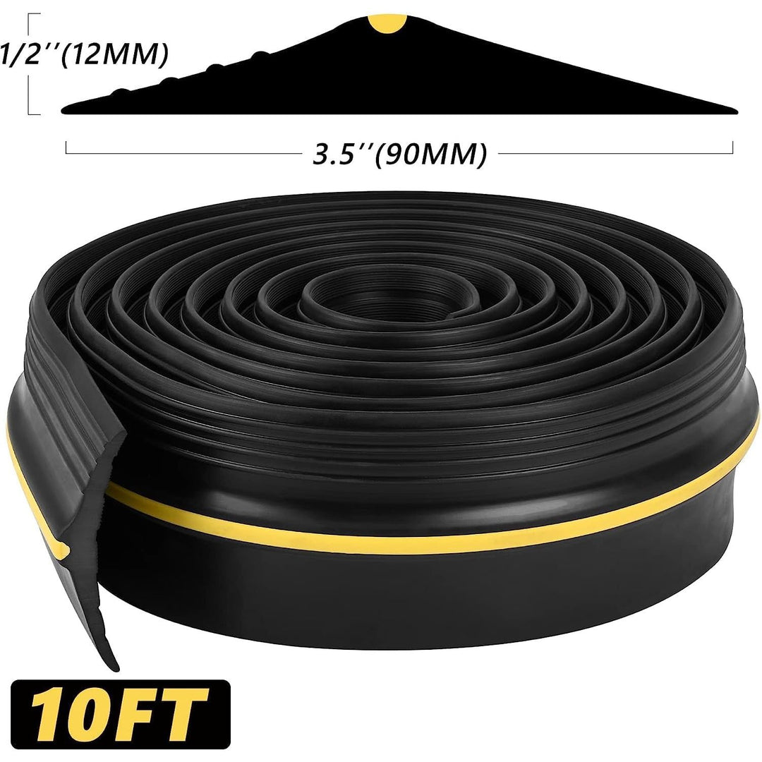 10FT Garage Door Bottom Threshold Seal Strip with 300ml Black Adhesive/Sealant, Universal Rubber DIY Bottom Floor Threshold Seal, Weatherproofing Weather Stripping Replacement (Black) - Just Closeouts Canada Inc.