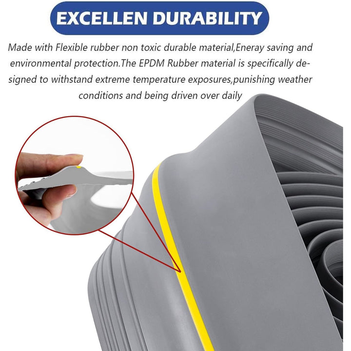 10Ft/3M Universal Garage Door Rubber Threshold Strip with 300ml Black Adhesive, Weatherproof Seal Strip DIY Weather Stripping Replacement (Grey) - Just Closeouts Canada Inc.