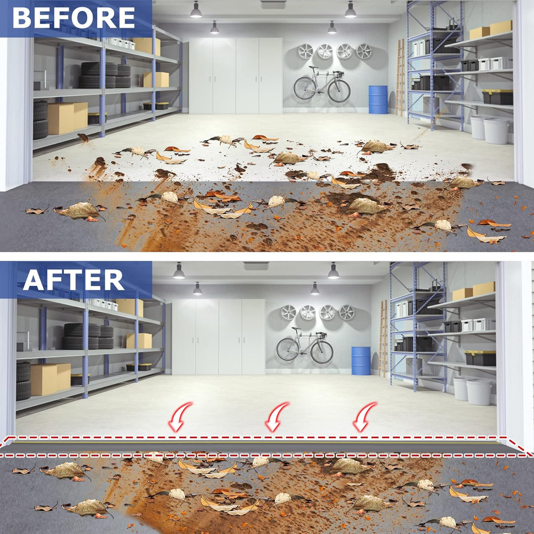 10Ft/3M Universal Garage Door Rubber Threshold Strip with 300ml Black Adhesive, Weatherproof Seal Strip DIY Weather Stripping Replacement (Grey) - Just Closeouts Canada Inc.