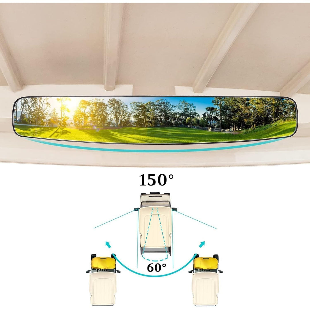 10L0L Golf Cart Rear View Mirror, 16.5 Inch Extra Wide 180 Degree Panoramic Mirror with Adjustable Viewing Angle Design for EZGO, Club Car, Yamaha - Just Closeouts Canada Inc.