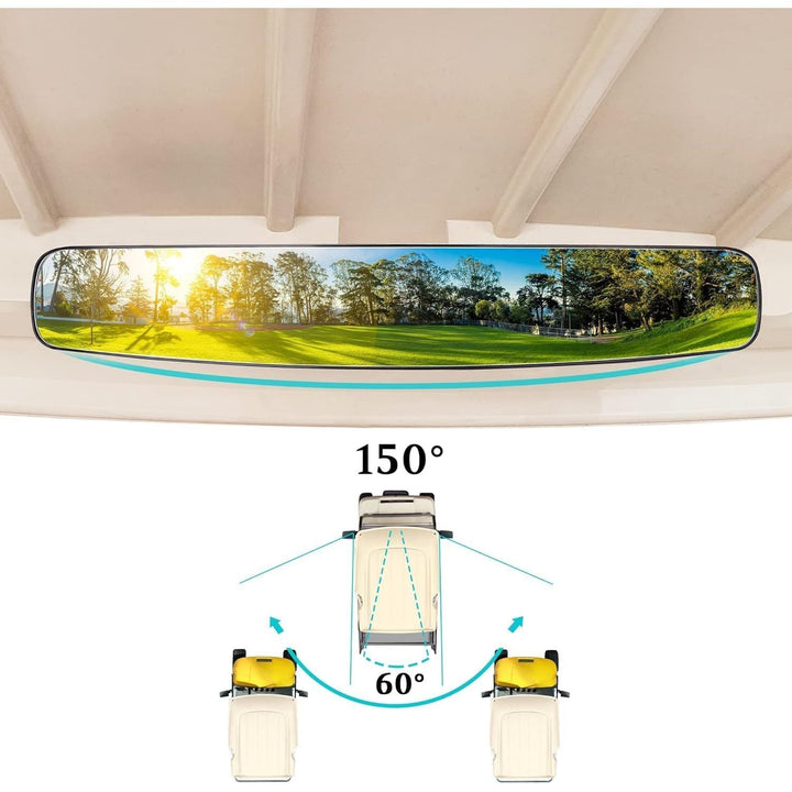 10L0L Golf Cart Rear View Mirror, 16.5 Inch Extra Wide 180 Degree Panoramic Mirror with Adjustable Viewing Angle Design for EZGO, Club Car, Yamaha - Just Closeouts Canada Inc.