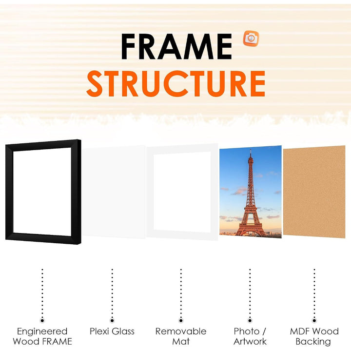 Black frame construction and removable mat