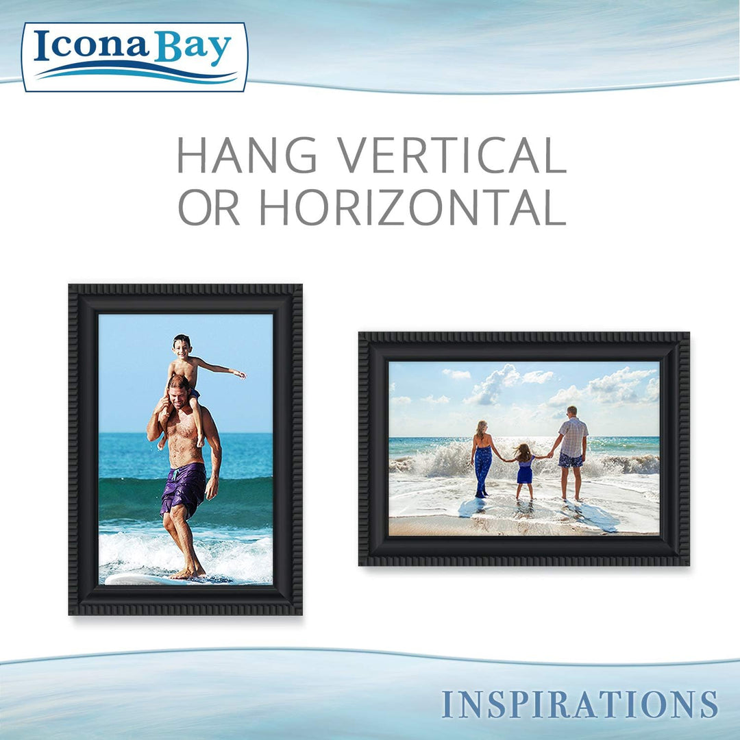 10x15 cm Black Picture Frame - Beautifully Detailed Moulding - Contemporary Picture Frame - Wall Mount or Table Top - Inspirations Collection, 1PK - Just Closeouts Canada Inc.669002366141