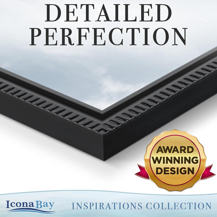 10x15 cm Black Picture Frame - Beautifully Detailed Moulding - Contemporary Picture Frame - Wall Mount or Table Top - Inspirations Collection, 1PK - Just Closeouts Canada Inc.669002366141