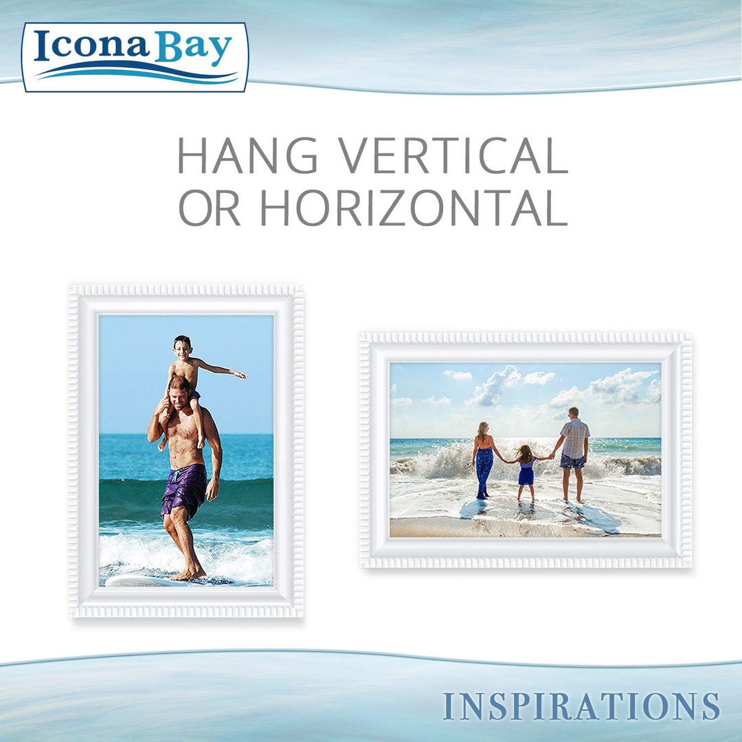 10x15 cm White Picture Frame - Beautifully Detailed Moulding - Contemporary Picture Frame - Wall Mount or Table Top - Inspirations Collection, 1PC - Just Closeouts Canada Inc.669002366172