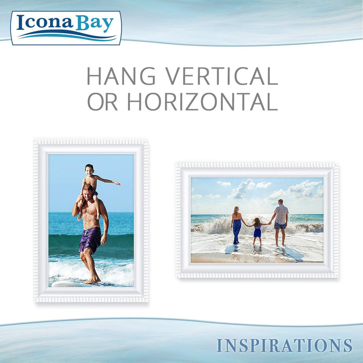 10x15 cm White Picture Frame - Beautifully Detailed Moulding - Contemporary Picture Frame - Wall Mount or Table Top - Inspirations Collection, 1PC - Just Closeouts Canada Inc.669002366172