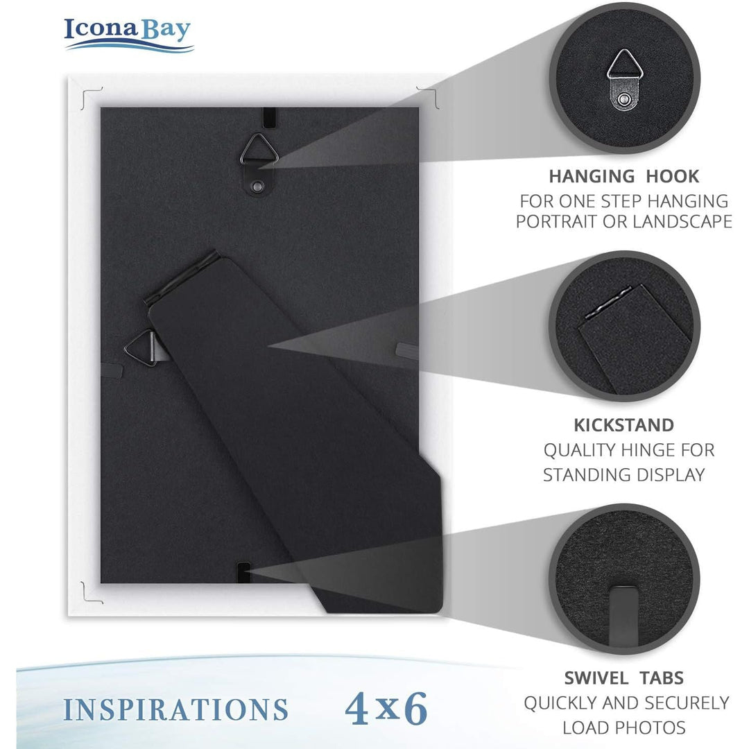 10x15 cm White Picture Frame - Beautifully Detailed Moulding - Contemporary Picture Frame - Wall Mount or Table Top - Inspirations Collection, 1PC - Just Closeouts Canada Inc.669002366172