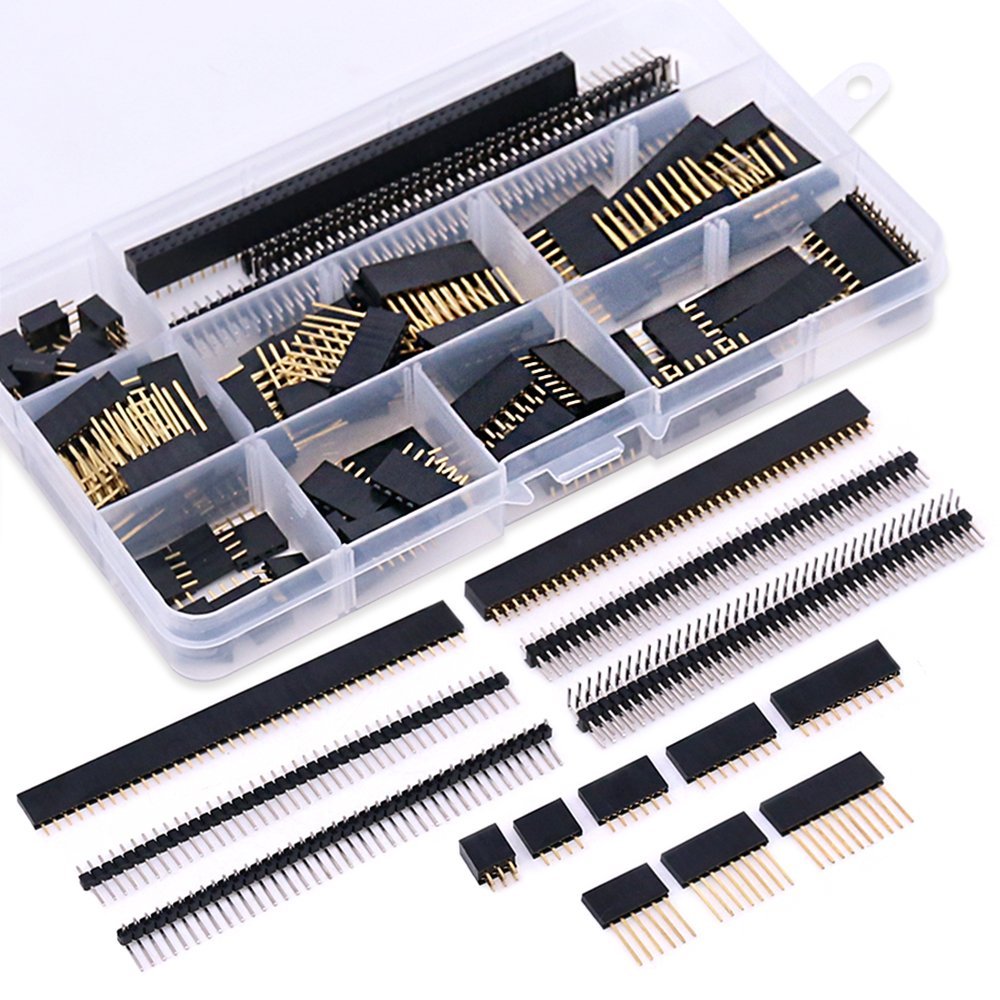 112Pcs 2.54mm Male and Female Pin Connector Assortment Kit, 100pcs Stackable Shield and 12pcs Breakaway PCB Board Pin Header for Arduino Prototype Shield - Just Closeouts Canada Inc.X001S2AOR9