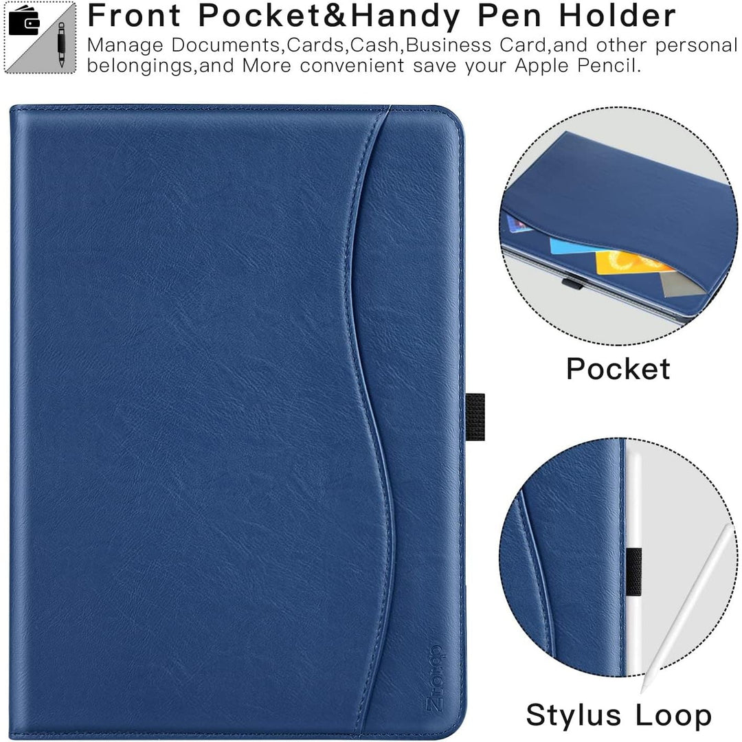 11th Generation Case 11 inch 2025, iPad 10th Generation Case 10.9 Inch 2022, Premium PU Leather Business Folio Stand Cover with Slot, Auto Wake/Sleep, Multi 4 Angles, Blue - Just Closeouts Canada Inc.