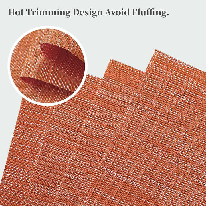 12 Orange Woven PVC Dining Placemats, 44.7 × 30 cm - Just Closeouts Canada Inc.