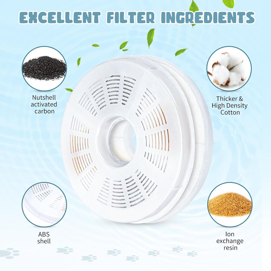 12 Pack Cat Water Fountain Filter Compatible with Catit Design Senses, Flower Fountain, Senses 2.0, Fresh & Clear Stainless Steel - Replacement Filters - Just Closeouts Canada Inc.