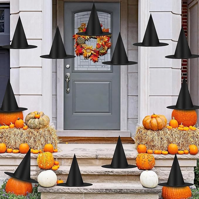 12 Pack Halloween Witch Hats Witch Costume Accessories for Halloween Party Decoration and Carnivals Hats Black - Just Closeouts Canada Inc.