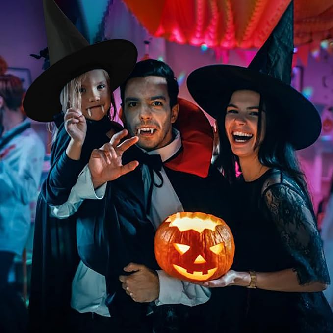 12 Pack Halloween Witch Hats Witch Costume Accessories for Halloween Party Decoration and Carnivals Hats Black - Just Closeouts Canada Inc.