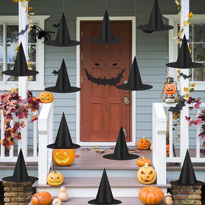 12 Pack Halloween Witch Hats Witch Costume Accessories for Halloween Party Decoration and Carnivals Hats Black - Just Closeouts Canada Inc.