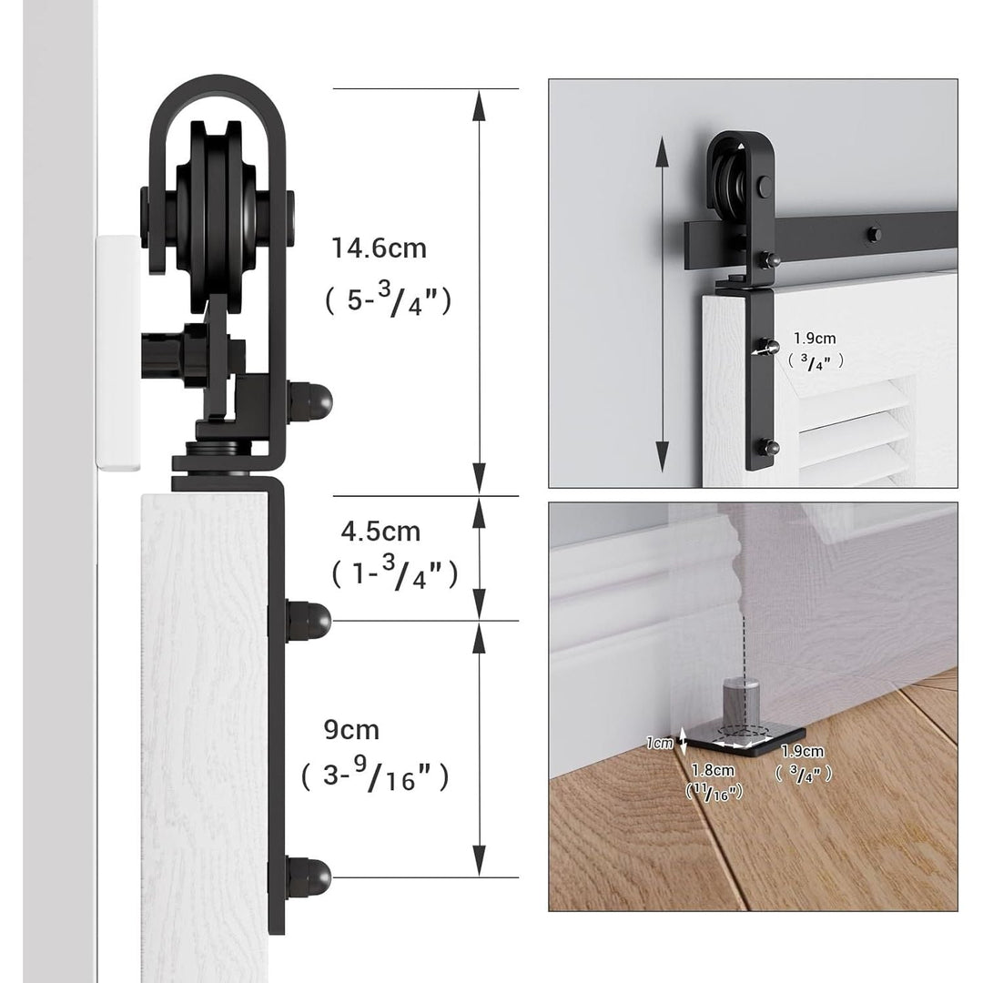 120CM/4FT Bi-Folding Sliding Barn Door Hardware Kit, Heavy Duty Sturdy Barn Door Track Set, Smoothly and Quietly, Fits 2 Doors (No Door) - Just Closeouts Canada Inc.