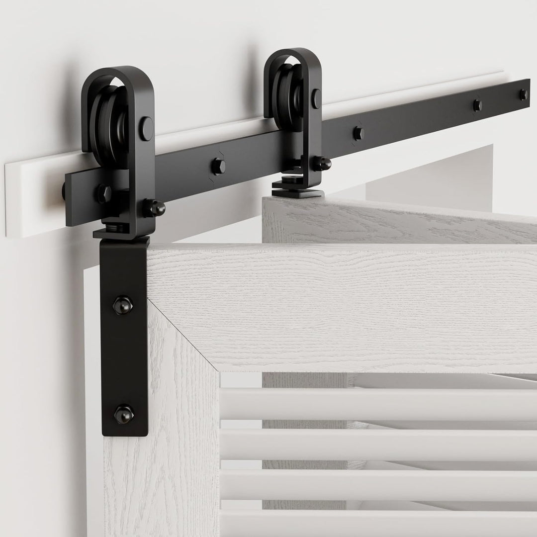 120CM/4FT Bi-Folding Sliding Barn Door Hardware Kit, Heavy Duty Sturdy Barn Door Track Set, Smoothly and Quietly, Fits 2 Doors (No Door) - Just Closeouts Canada Inc.