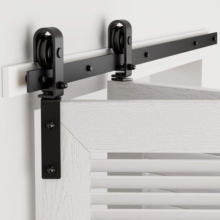 120CM/4FT Bi-Folding Sliding Barn Door Hardware Kit, Heavy Duty Sturdy Barn Door Track Set, Smoothly and Quietly, Fits 2 Doors (No Door) - Just Closeouts Canada Inc.