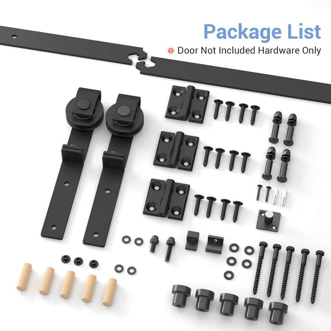 120CM/4FT Bi-Folding Sliding Barn Door Hardware Kit, Heavy Duty Sturdy Barn Door Track Set, Smoothly and Quietly, Fits 2 Doors (No Door) - Just Closeouts Canada Inc.