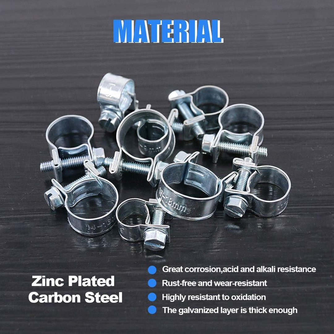 120Pcs 10 Size Mini Fuel Injection Style Hose Clamp Assortment Kit For Diesel Petrol Pipe - Just Closeouts Canada Inc.X001X3B6A7