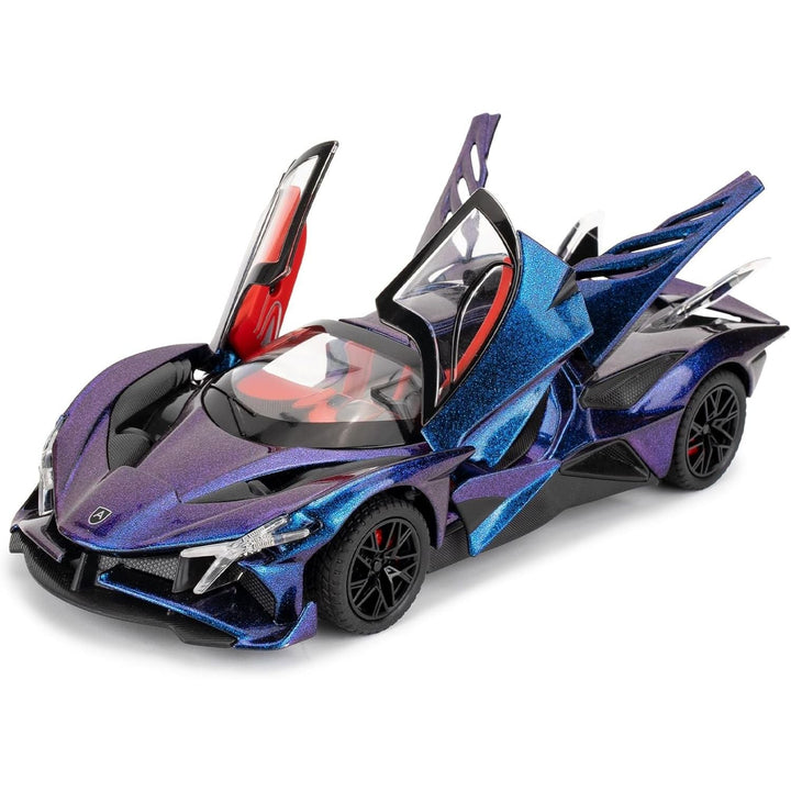 1/24 Apollo evo Alloy Model Car, Toy Car with Pull Back Function, Toy Car with Sound and Bright Lights, Suitable Collectible Model Toys, Gifts for Boys and Girls (Purple) - Just Closeouts Canada Inc.