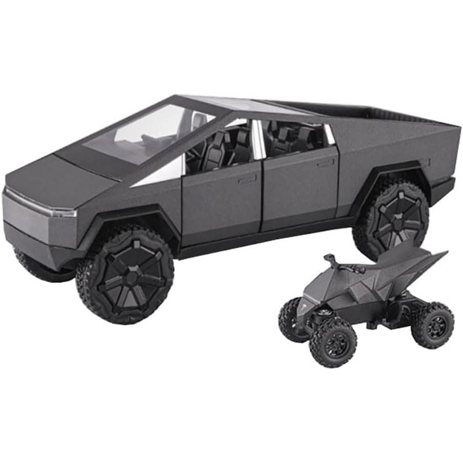 1:24 Cyberpunk Pickup Truck Model Alloy Simulation Sound and Light Pull Back Off - Road Vehicle Boys Collection Decoration Birthday Gift (Gray) - Just Closeouts Canada Inc.