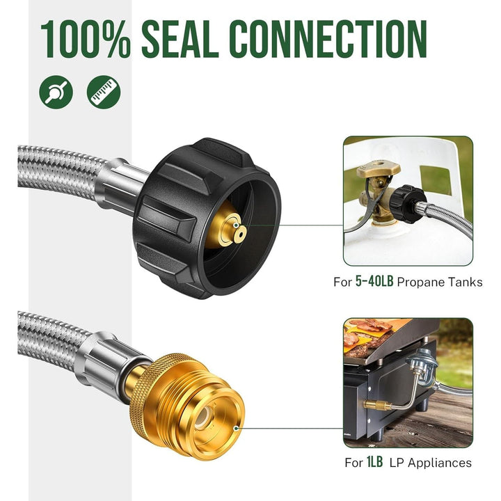 12ft Hose Adapter for Buddy Heater, Q Series Travel Grill/17&22” Griddle/Camping Stove - Just Closeouts Canada Inc.X003IHQ1ZV